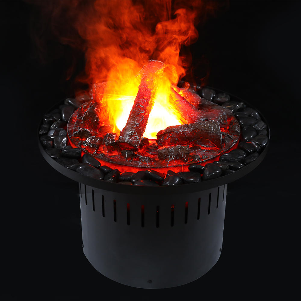 500mm单色圆形水蒸气壁炉（带碳3D火焰）